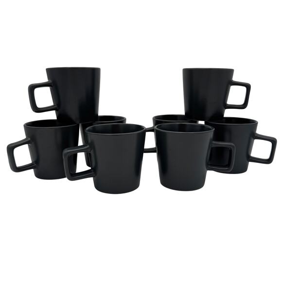 Celina Coffee Tea Mugs Matte Gray Modern Coupe Set of 4 - Picture 6 of 8